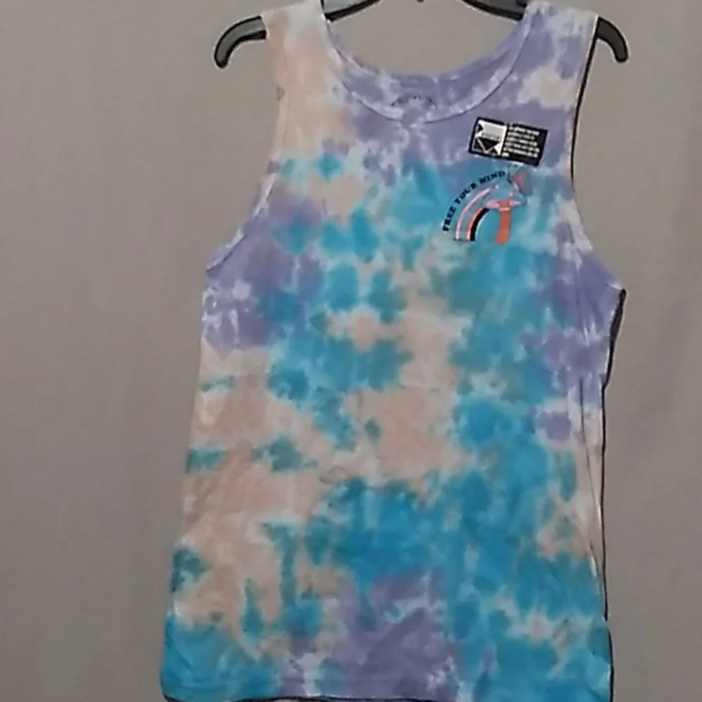 Dikotomy Men's Size Small Tank blue, purple, Peach FREE YOUR MIND mushroom - Picture 1 of 6